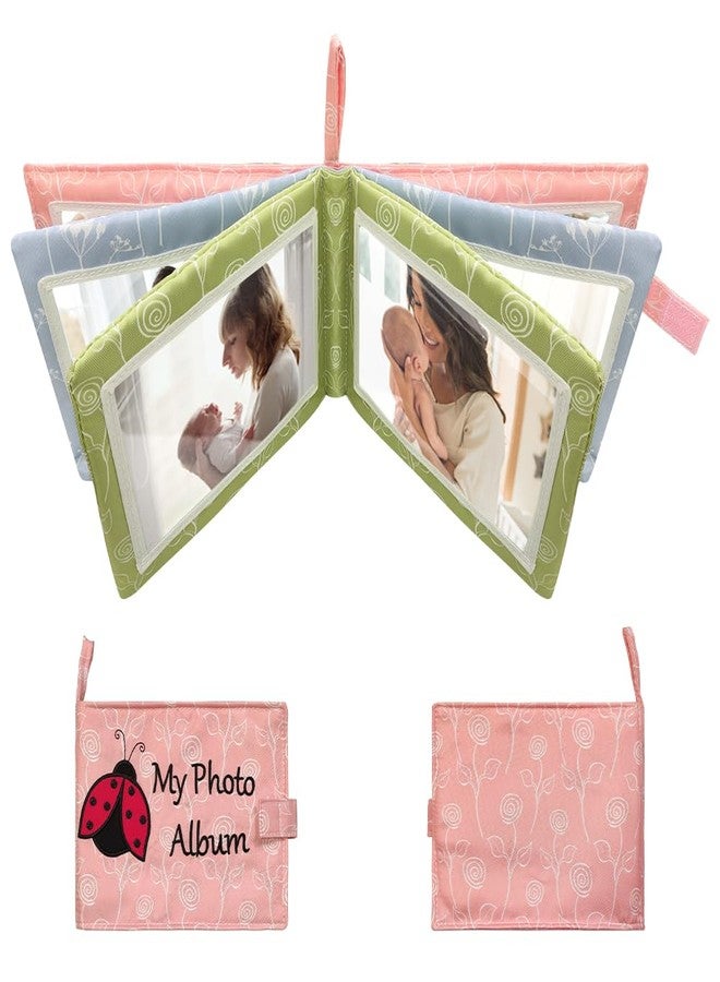 Amzoya Baby Soft Photo Albums My First Family Album Soft Cloth Baby Photo Book My First Family Photo Album -Soft Cloth,Baby Safe,Holds 4x6 Photo Album (Pink) - Image 4